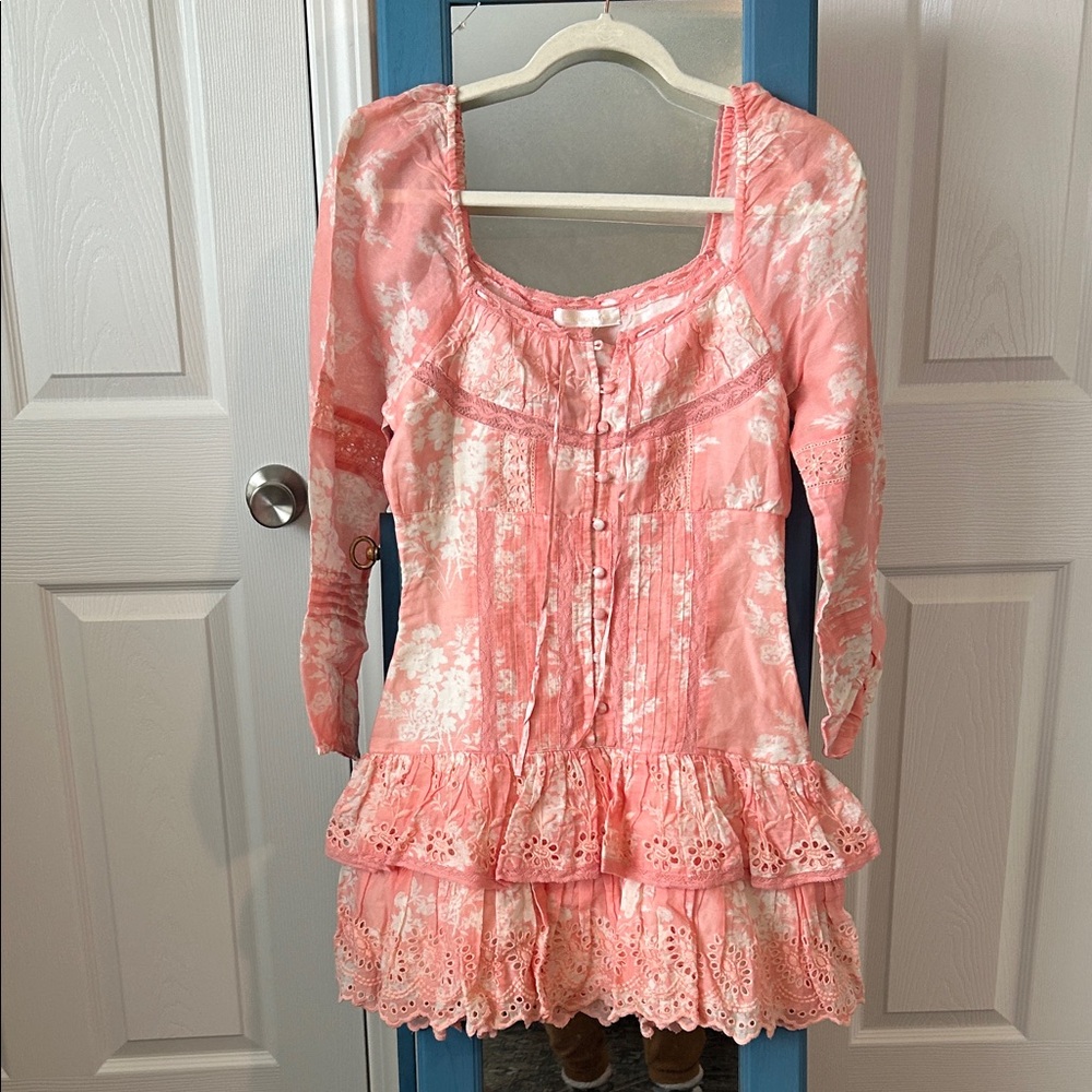 LoveShackFancy NEW Long Sleeve Dainty Eyelet Floral Lace Dress Size 4